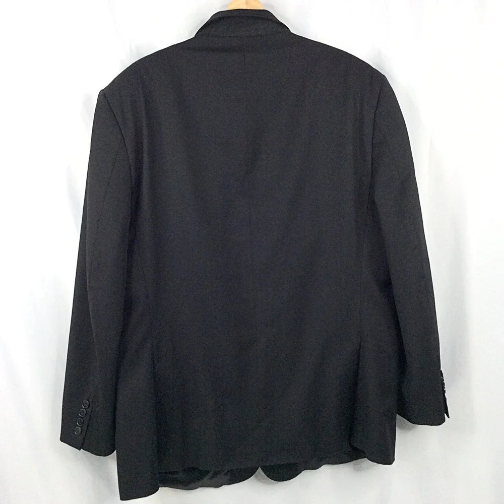 Calvin Klein 2 Button Suit Jacket Blazer Men's Size 48R Black 100% Wool